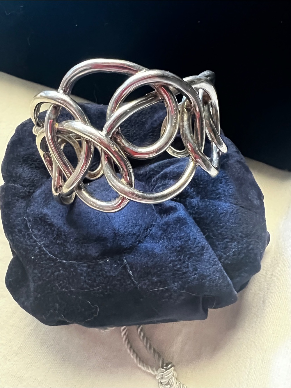 ANGELA CUMMINGS STERLING SILVER WIDE CUFF BRACELET